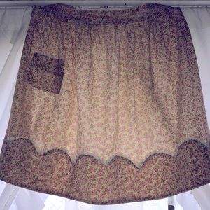 Handmade Vintage Cottagecore Floral Rick Rack trim half apron